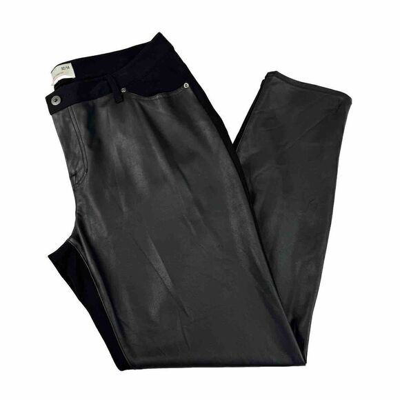 Two By Vince Camuto Jeans Womens 32 / 14 Faux Leather Skinny Stretch Black - Picture 4 of 11